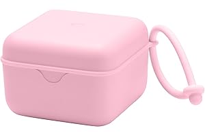 BIBS Scatola per ciuccio con cinghia, porta succhietto e custodia sterilizzatore, 100% senza BPA, materiale per uso alimentare, colore rosa chiaro