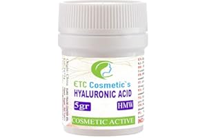 ETC COSMETIC`S HYALURONIC Acid Powder - 5g HMW (HIGH Molecular Weight) 100% Natural and Strong Anti-Aging, Anti-Wrinkle Filler