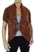 (7456-4) Chunky Soft Hair Knit Bolero Brooch Pin Front Burnt Orange (SM)