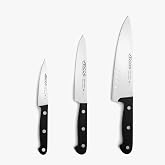 Arcos Set of 3 Basic Knives Stainless Steel | Dishwasher safe knife pack with ergonomic polyoxymethylene handle. Universal Se