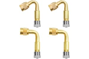 ZKSXOA 4 Stück Ventilverlängerung,Ventil Verlängerung Kupfer Ventiladapter Winkel Ventilverlängerung Autoventil Reifenventilverlängerung Winkelventil für Auto Motorrad Fahrrad Scooter,45 Grad,90 Grad