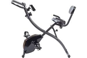 High Street TV Slim Cycle - 2-in-1 Stationary Flat Fold Exercise Bike - For Full Body Cardio - Strength & Resistance Training - Built-In Resistance Bands - Easy Storage - 8 Levels