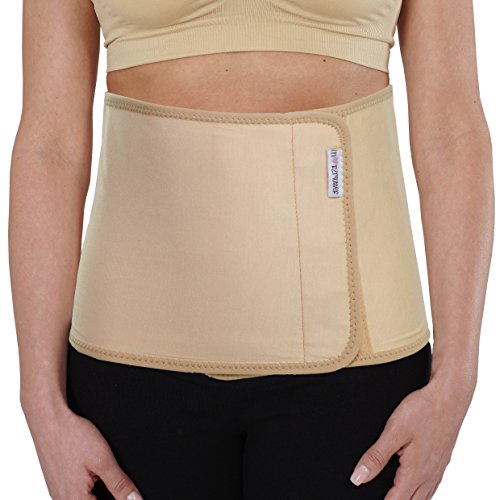 Preisvergleich Produktbild Herzmutter Stützende Bauchbinde-Bauchband-Bauchgürtel nach Geburt-Schwangerschaft-Kaiserschnitt mit stufenlos verstellbarem Klettverschluss, Schwarz-Weiß-Beige (3100) (L, Beige)