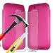 Produktbild (Hot Pink) Lenovo K6 Note Schutzhülle Luxus Premium Qualität PU Faux Leder Slip Tasche Pull Tab Cord Schutzhülle Skin Cover + Tempered Glass Protection Screen von Genesis Online®