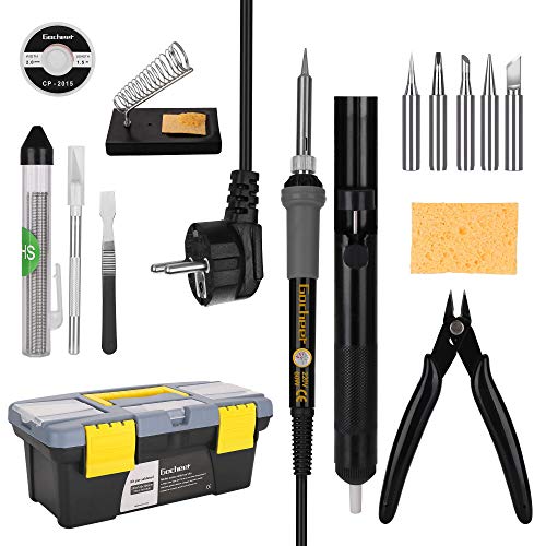 Gocheer 16 in 1 kit mini saldatore elettrico a stagno 60 W professionale saldatura stagno di precisione micro saldatrice a stagno elettronica,Temperatura Regolabile200??450?