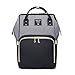 HEYI Diaper Bag Backpack Travel Large Spacious Tote Shoulder Bag Organizer (Gray-Black)
