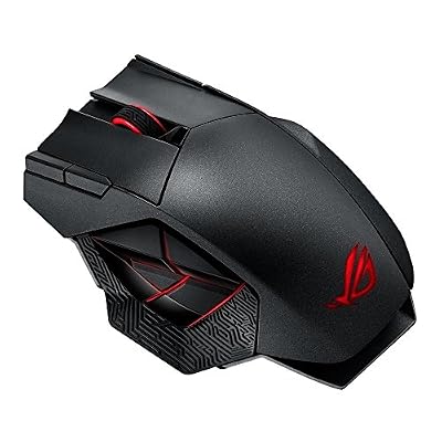 ASUS ROG Spatha - Souris - laser - 12 boutons - sans fil, filaire - 2.4 GHz - récepteur sans fil USB - noir titane