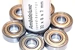 Roulements ABEC 7 - Speed Bearings 8x 608 ZZ - Roulements à billes de qualité pour Roller, Skateboard, Longboard , Waveboard par Ambideluxe