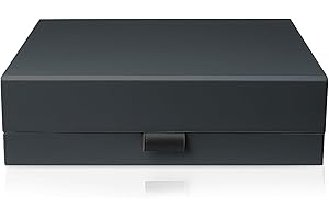 Thepaperbagstore 1 Black Luxury Magnetic Gift Box - 34x22x7cm - Easy Assembly Magnetic Closure/Lid Proposal Boxes - Suitable for Weddings, Bridal Showers, and Gifts