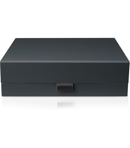 Boîte Cadeau Pliable Noire Avec Nœud 33x25x12.5cm - Coffret Anniversaire Mariage Avec Carte Et Enveloppe