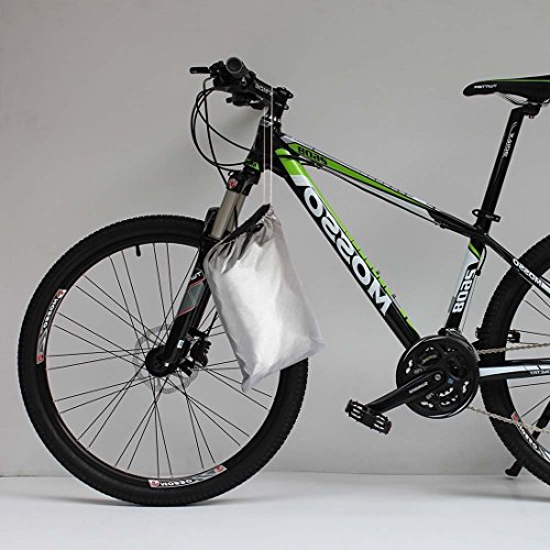 FunYoung Fahrradabdeckung Wasserdicht Nylon Fahrradschutzhülle Fahrradgarage Silbern Schwarz - 5