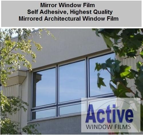Silver Reflective Window Film (Solar Control &amp; Privacy Tint - One Way Mirror / Mirrored Glass) (1 Metre x 9 Metre)
