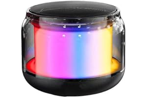 Panlouting Mini Bluetooth 5.0 Lautsprecher | RGB LED Licht MP3 | Eingebautes Mikrofon für Freisprechanrufe | TF Kartensteckplatz und 3,5mm Aux