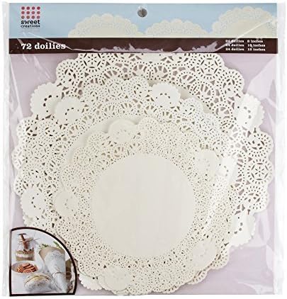Sweet Creations 72 Count Round Lace Paper Doilies, Assorted Sizes by Sweet Creations