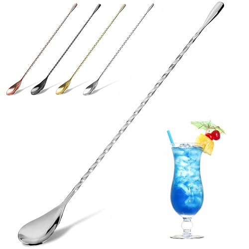 YFWOOD Cocktail-Mischlöffel, gedrehter Stiel