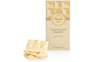 Venchi Tablette de chocolat blanc 100 g - Doux et crémeux - Sans gluten