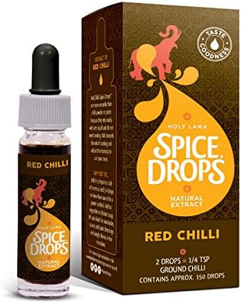 Holy Lama All Natural Red Hot Chili Natural Extract Vegan Spice Drops Pack of 6
