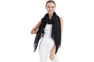 KAVINGKALY Foulard Coton Femme couleur unie Grand Châle Pure Fes Femmes S’enroule pour La Soirée