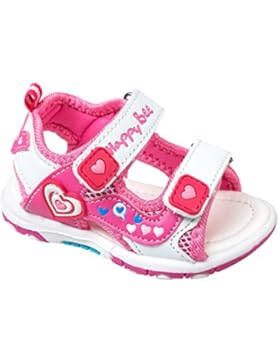 GIBRA® Sandalen für Kinder, mit Klettverschluss, weiß/pink, Gr. 25-30