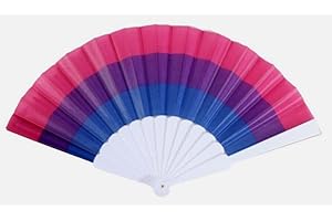 GENERIC Unisex Bisexual Pride Coloured Stripe Hand Held Face Fan Fancy Dress Accessory Celebration