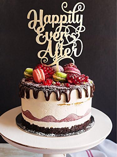 Happily Ever After Wedding Cake Topper Wood Cake Topper wedding. Cake topper wedding rustic cake topper. Rustic wedding cake topper.