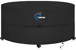 SIRUITON Ø128X71cm Funda para Mesa de Jardin Impermeable, Anti-UV 420D Protectora Redonda Mueble de Exterior Impermeable Fundas Oxford ,10000 Pa Funda Mesa Jardín Redonda