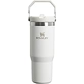 Stanley IceFlow Flip Straw Trinkflasche mit Strohhalm 0.89L - Thermosflasche Hält 12+ Stunden Kalt - Auslaufsicher - Trinkfla