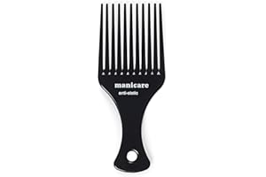 Manicare Afro Comb For Detangling And Styling, Hair Comb For Curly, Wavy, Frizzy And Afro Hair, Wide Tooth Anti-Static, Smooth Afro Pick, Reduces Breakage, Pulling And Gentle On The Hair And Scalp