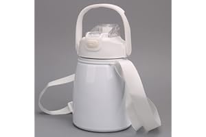 Aunics Borraccia borraccia termica 800 ml in Acciaio 304 Borraccia con cannuccia, beccuccio borraccia palestra Borraccia per Bambini thermos caffe Bianco