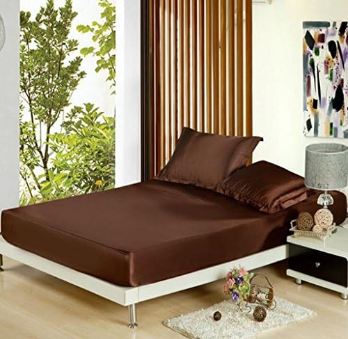 Wmshpeds Silk bed single piece of solid color double-fight silk silk bed sheets ice bed bare bedspreads bed lin
