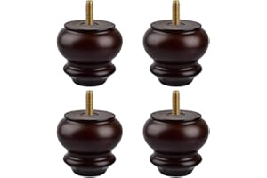 CtopoGo Gambe rotonde in legno per mobili in zucca Set di 4 divani moderni Mid-Century Divano sedia poltrona comodino reclinabile comò piedini dell'armadio gambe (5"/ 13cm, Noce)