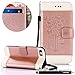 Produktbild HUDDU Rose Gold Handyhülle für Samsung Galaxy S7 Hülle Schmetterling Mädchen Muster PU Leder Tasche Wallet Case Cover Flip Ledertasche mit Kartenfach Magnetverschluss Stand Brieftasche Etui Slim Handytaschen Blumen Schutzhülle für Samsung Galaxy S7 Klapphülle im Bookstyle