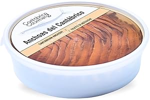 AMAISSO Anchoas de Santoña | Anchoas del Cantábrico en Aceite de Oliva | 65 Filetes Artesanales Premium | Anchoa Gourmet (500gr) en pandereta | Sabor Intenso Ligero en Sal | Elaborado por Casa Santoña