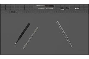 KTCINA Lötmatte Antistatische Reparatur Matte Extra Groß 60 * 35cm Lötmatte Silikon Robust Hitzebeständig Reparatur Matte Arbeitsmatte Silikonmatte Ideal für Eine Vielzahl Elektronischer Reparatur