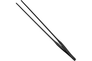 WiYould Pinzetta per acquario, extra lunga, in acciaio inox, dritta, lunga alimentazione, per strumenti Aquascape, 38 cm, colore: nero