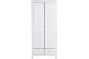 FurnitureHMD White Bedroom Furniture Set Bedside Tables Chest of Drawers 2 Drawers Wardrobe (wardrobe)