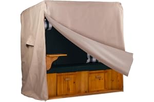 ‎WEBAVITA WEBAVITA - Strandkorb Schutzhülle | Größe XL - 155cm | Wetterfeste Strandkorbhülle Oxford 600D in beige| wasserdichte Abdeckhaube mit UV-Schutz