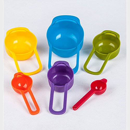 Neues Design Rainbow 6 PCS/1 SET Bunt Lebensmittelqualität PP Kunststoff stapelbar Messlöffel Cups Löffel Set Backen Küche DIY Tools - 6
