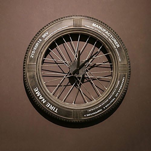 QBDS Retro Creative Wall Decoration Pendant, Tire Model Wall Clock, Bar Cafe Industrial Wind Background Wall Decoration Decorative pendant