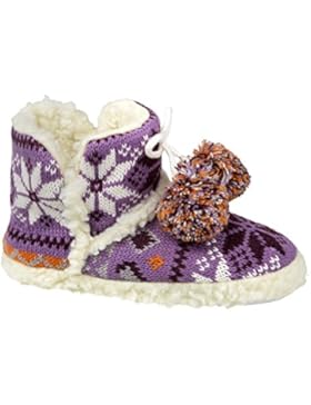 GIBRA® Hausschuhe für Kinder, gefüttert, lila, Gr. 28/29 - 34/35