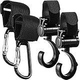 Ajuste universal: estos ganchos para cochecitos de bebé le permiten colocar bolsas en cualquier buggy, cochecito, cochecito, silla de ruedas, andador o andador, liberar la presión, dejar que sus manos se deshagan de las bolsas