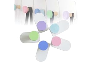 SVOCK 5 ganci appendiabiti per bambini, rotondi, per bambini, colorati, autoadesivi, in legno, per l'uso nella cameretta dei bambini e a casa