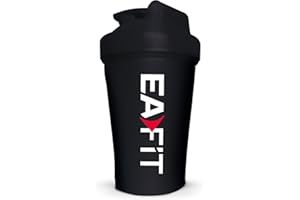 Eafit Shaker Proteine 400 ml Nero – Borraccia Graduata Senza BPA con Mixer in Acciaio – Per Whey Protein, Creatina, Pre Workout – Shaker Palestra Portatile Anti-Perdita per Sport e Fitness
