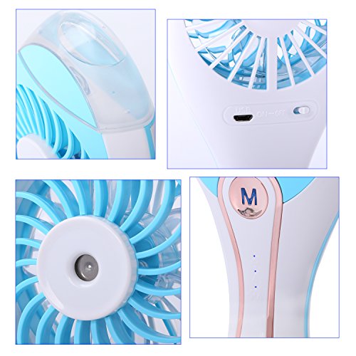 Turbo Ventilator, YOKKAO Ventilator mit Feinzerstäuber Mini tragbar Klimaanlage mit USB Lade 3 Modus - 2