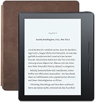 Der neue Kindle Oasis eReader mit Ladeh&uuml;lle aus Leder in Walnuss, 15 cm (6 Zoll) hochaufl&ouml;sendes Display (300 ppi) mit integrierter Beleuchtung und WLAN
