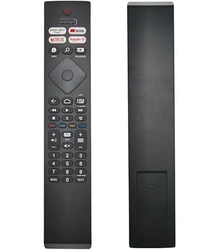 Funda para Philips Ambilight TV Control Remoto, Antideslizante Funda Silicona Compatible con Philips 43PUS7906/12 55OLED707/12 65OLED707/12 con Cordón (Negro Funda para Philips Ambilight TV Control Remoto, Antideslizante Funda Silicona Compatible con Philips 43PUS7906/12 55OLED707/12 65OLED707/12 con Cordón (Negro