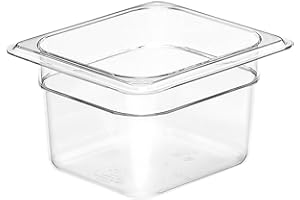 CAMBRO Camwear Food Pan, Plastic, 1/6 Size, 4'' Deep, Polycarbonate, Clear, Nsf (6 Pieces/Unit)