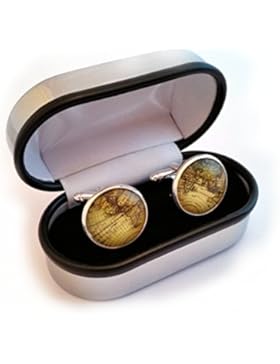 World/Earth Cufflinks and Cuff link presentation box by SilverFox