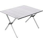Outdoor Al&uuml;minyum Katlanabilir Kamp ve Piknik Masası, 47x59.7x82.5 cm, Taşıma &Ccedil;antalı (Gri)