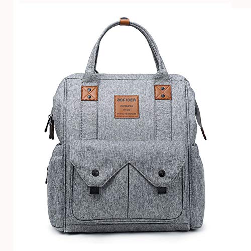 Preisvergleich Produktbild Wickeltasche Rucksack Multifunktionale Wasserdichte Baby-Verbandtasche, YANWE Reisewindel Tasche Baby Pflege, Große Kapazität, Grau(Gray)